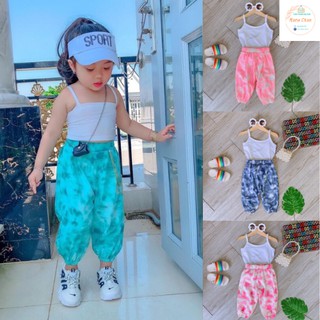 Bộ 2 dây quần alibaba cotton co giãn 4c cho bé gái