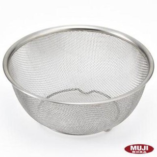 RỔ LƯỚI INOX / L ĐƯỜNG KÍNH 22.5x9CM  - MUJI JAPAN