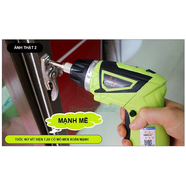 Máy Vặn Vít Tua Vít Pin rời 7.2V Suntol SND136/Thân Vít Gập 90 Độ