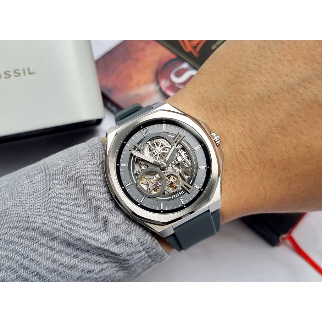 Đồng Hồ Nam Fossil BQ2623 Automatic Dây Casu Mặt Trắng