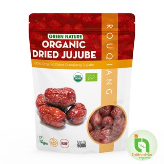 Táo đỏ hữu cơ Rouqiang Green Nature 500gr Organic Dried Ruoqiang Jujube