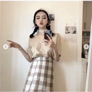 [Order 7-10 ngày] set đồ áo - váy caro