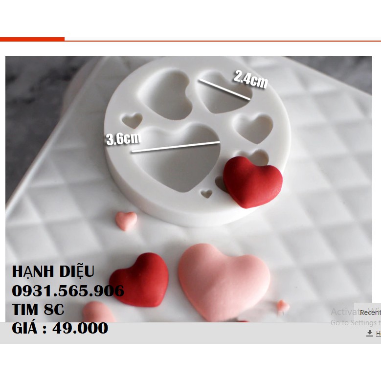 Khuôn Silicone Tim 8C