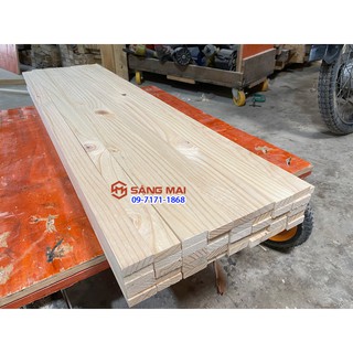 Thanh gỗ thông 4,5cm x 1,5cm x dài 120cm + láng mịn 4 mặt