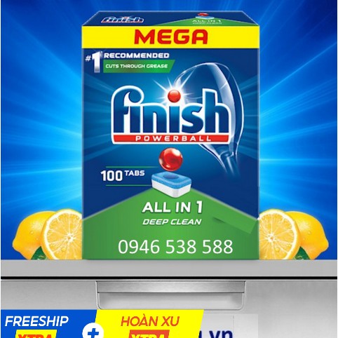 100 Viên rửa bát finish All in 1 ( Đức )