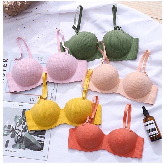 Áo lót su quả ngang nâng ngực, áo ngực nữ không gọng mềm mịn thoáng mát viền sóng quyến rũ AL09