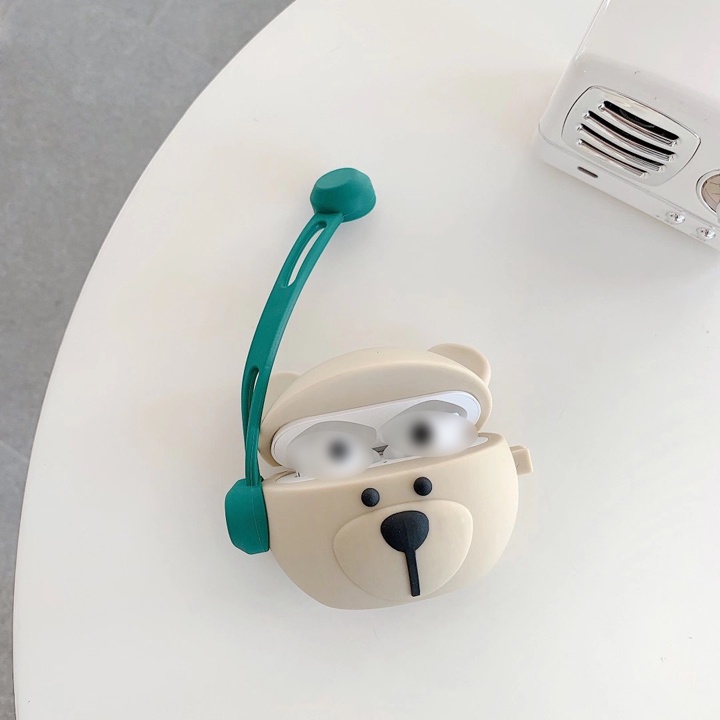 Case Airpods 1/2/3/Pro/Pro2 Gấu HeadPhone, Ốp Airpods Cute Hạt Me - Mã TZAP323
