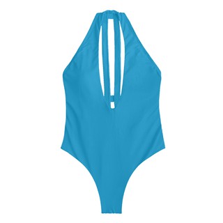 BOLD BIKINI Đồ bơi liền mảnh màu xanh cách điệu ở lưng