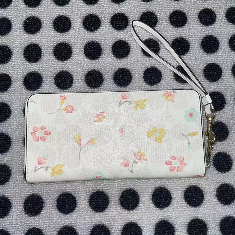 Ví Coach Cho Nữ Da Di Động Dây Đeo Tay Zip Ví Dài C8694 C8695 C9714