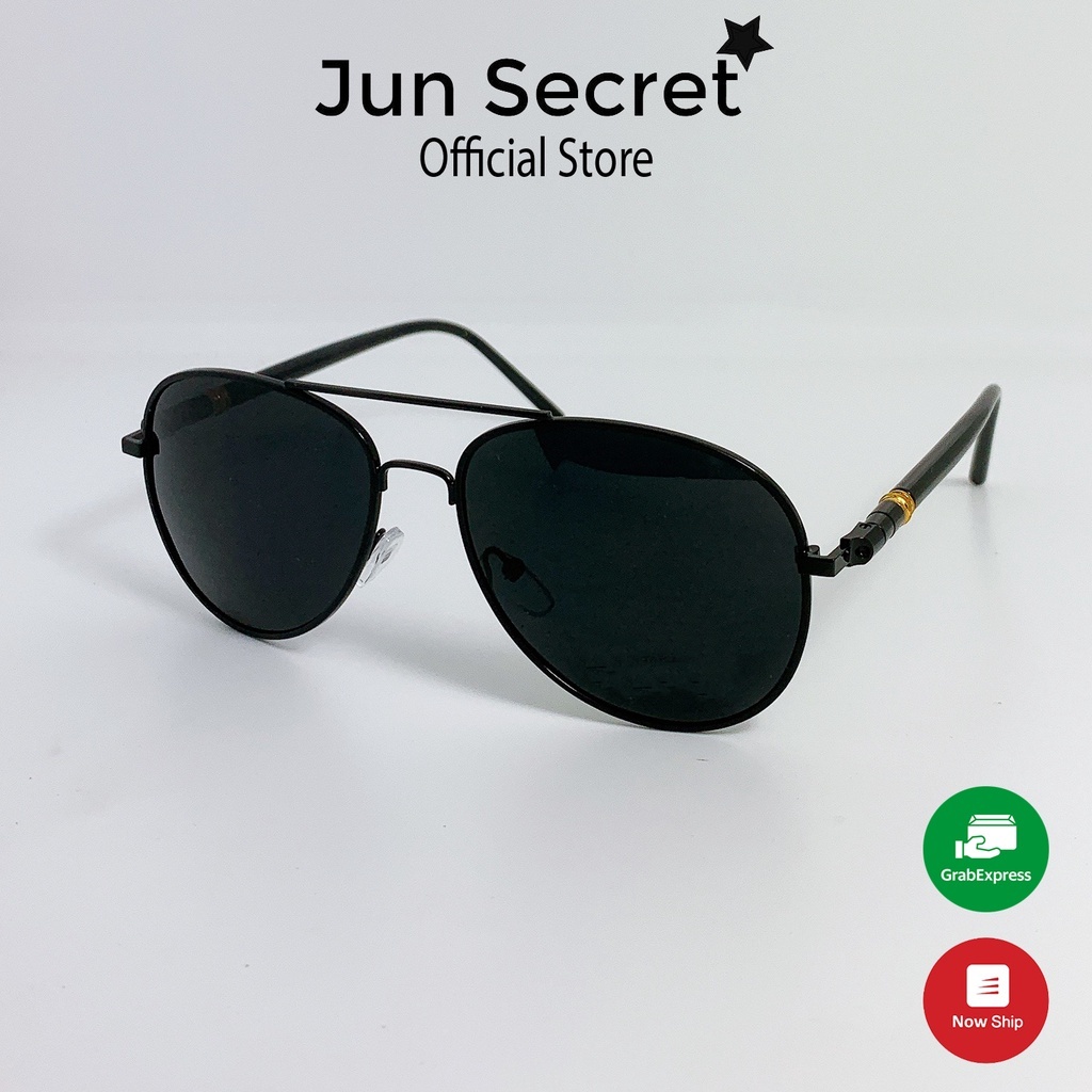 Kính mát nam Jun Secret kiểu dáng thiết kế độc đáo, tròng kính phi công chống tia UV400 JS10A36