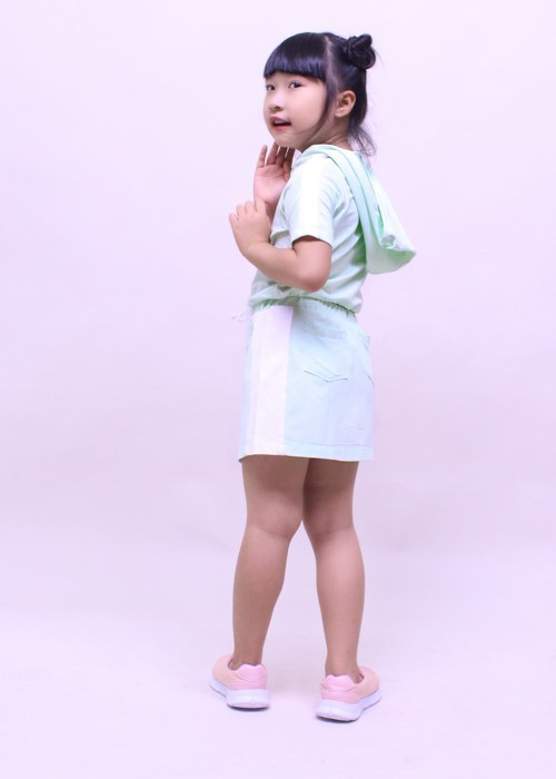 Bộ quần áo thun thới trang Jadiny cho bé bé gái màu xanh ngọc