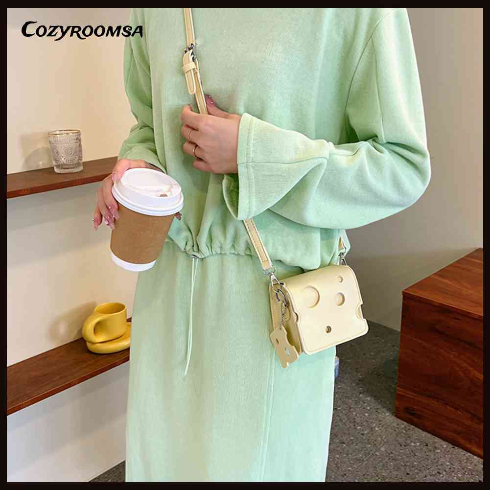Túi Đeo Chéo Mini Hình Phô Mai Thời Trang Cho Nữ