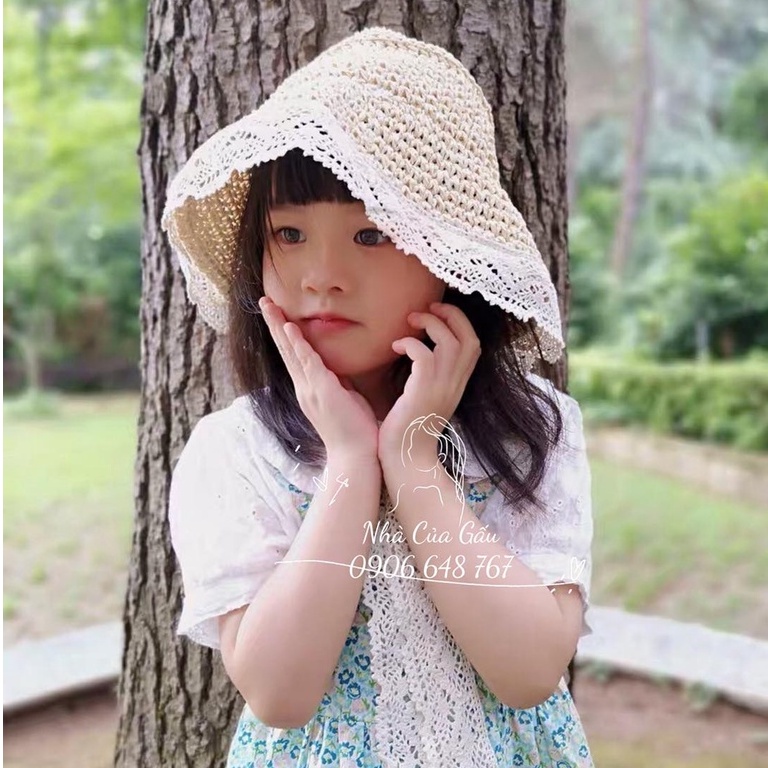 Nón cói ren cột nơ trước siêu xinh siêu ciuute