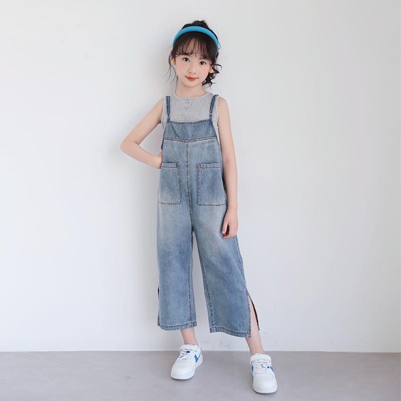Set Áo Quần Yếm Denim Thời Trang Mùa Hè Mới 2022 Cho Bé Gái