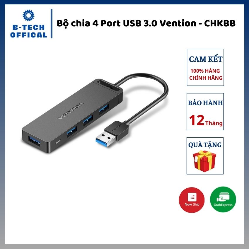 Bộ chia 4 Port USB 3.0 Vention - Hàng chính hãng