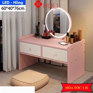 Bàn trang điểm đèn LED Cảm Ứng- AK12 mặt bàn bo góc an toàn