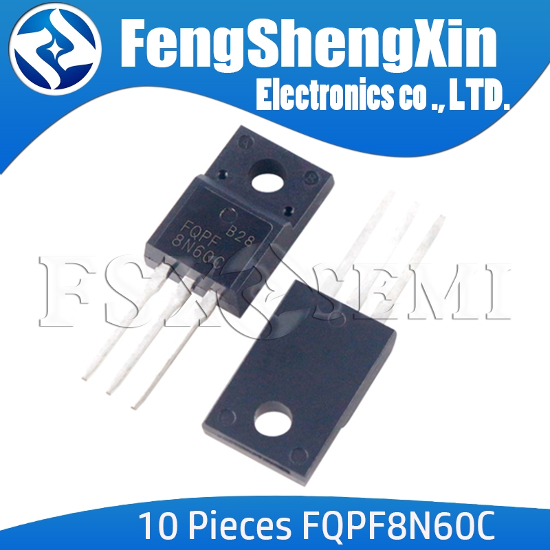 Set 10 Linh Kiện Điện Tử FQPF8N60C To-220F Fqpf8N60 8n60c 8n60 N-Channel Mosfet