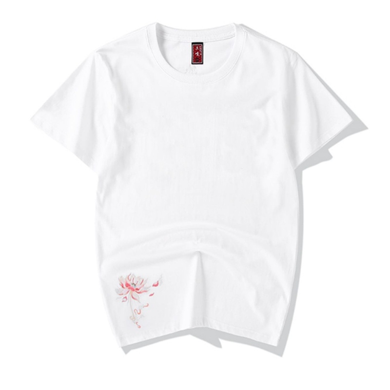 Áo thun tay ngắn thêu hình chim phượng hoàng thời trang cho nam