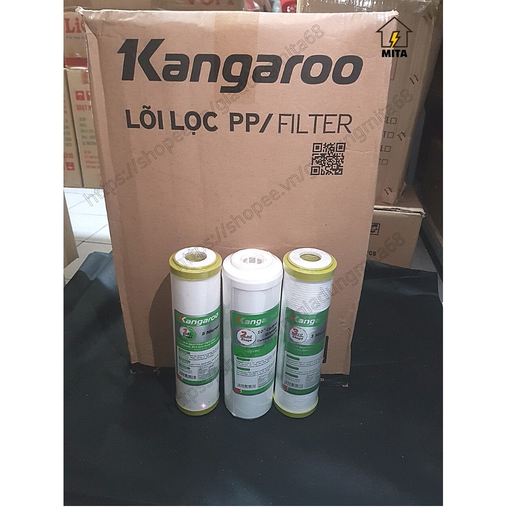 Lõi Lọc Nước Kangaroo - Lõi 1/2/3 - Bộ 3 Lõi Lọc 1/2/3 - Chính Hãng - MITA