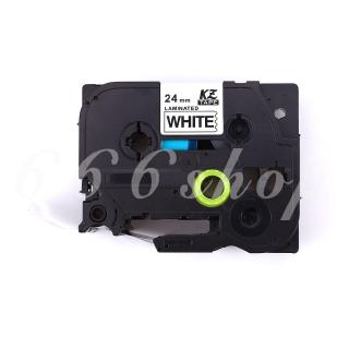 Băng nhãn Brother tze251 24mm màu đen trắng cho máy in