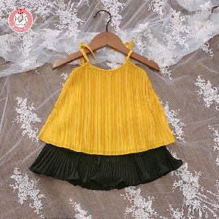Áo 2 dây xếp ly cho bé gái
