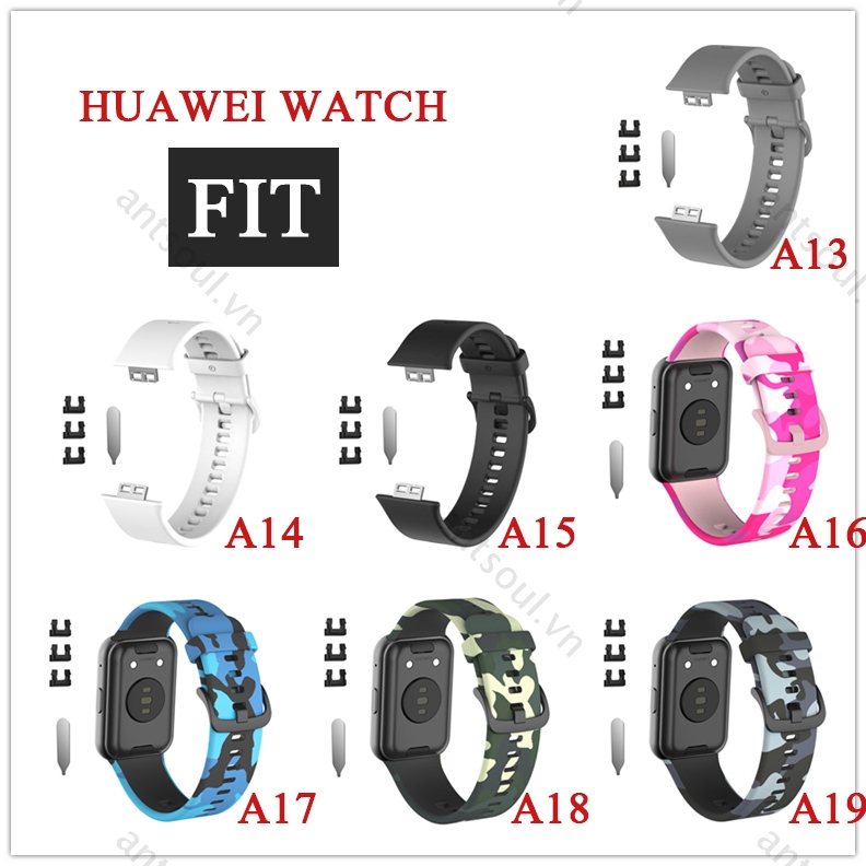 Dây Đeo Silicon Mềm Họa Tiết Rằn Ri Cho Đồng Hồ Thông Minh Huawei Watch Fit TIA-B09 / TIA-B19