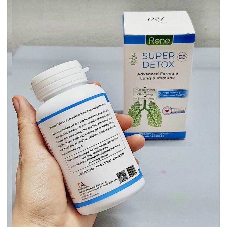 ❄️ Thảo Dược thải độc Phổi, bổ Phổi, tăng đề kháng RENE Super Detox Advanced Formula Lung & Immune