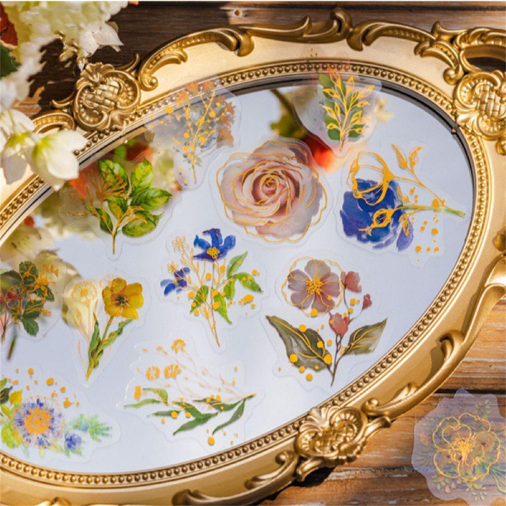 Sticker Dán Trang Trí Hình Hoa Xinh Xắn|Sticker Trong Suốt Dán Trang Trí Sổ Tay