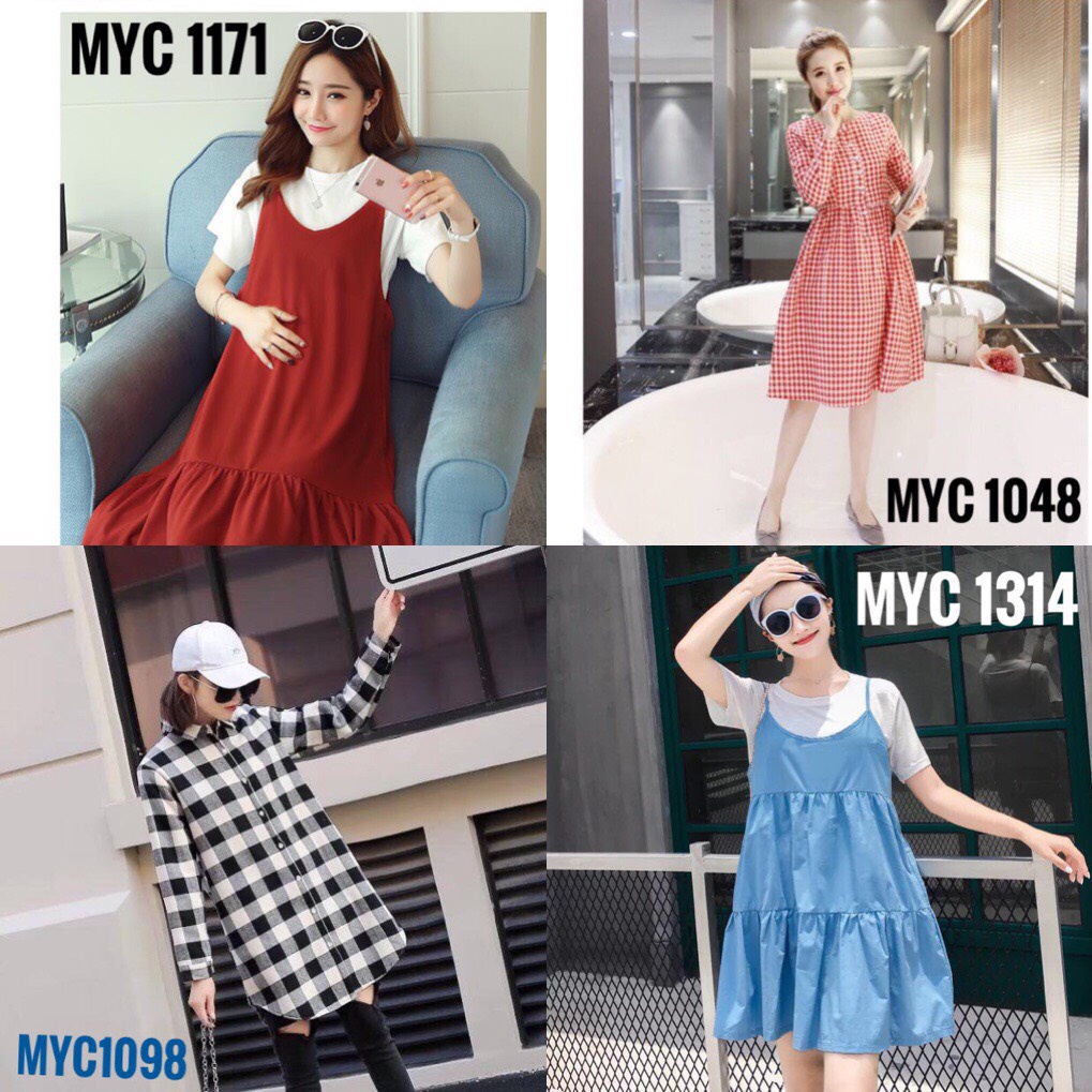 Váy bầu công sở suông dự tiệc đẹp xinh MYC hàng đủ size từ 40-75 kg nhiều mẫu đi làm hay ở nhà duyên dáng - HÀNG MỚI VỀ