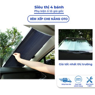 Rèm che nắng ô tô xếp ly tráng nhôm, Rèm che nắng kính lái ô tô hút chân không vừa mọi loại xe ô tô, chống tia uv