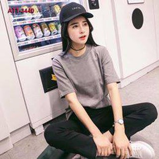 Áo thun trơn xám tro - Nam nữ mặc đều đẹp