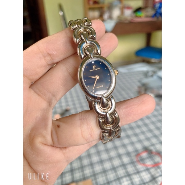 Đồng hồ si nữ hiệu Pierre Cardin mặt xanh dương