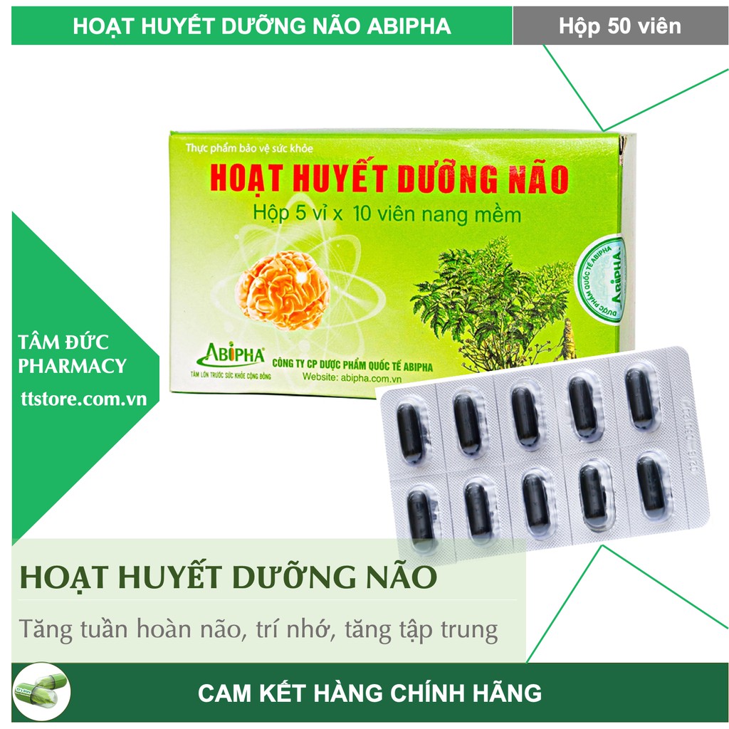 HOẠT HUYẾT DƯỠNG NÃO [Hộp 50 viên] [ABIPHA, TRAPHACO]