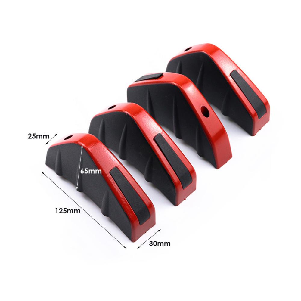 Bộ 4 Miếng Cản Sau Xe Hơi Bằng ABS Màu Đỏ Đen Chống Va Chạm H1S4