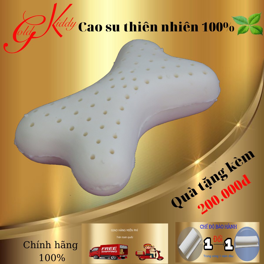 Gối tựa cao su non thiên nhiên dành cho ghế xe ô tô 30x10x20cm [Tặng kèm áo vải gám nhung sang trọng]