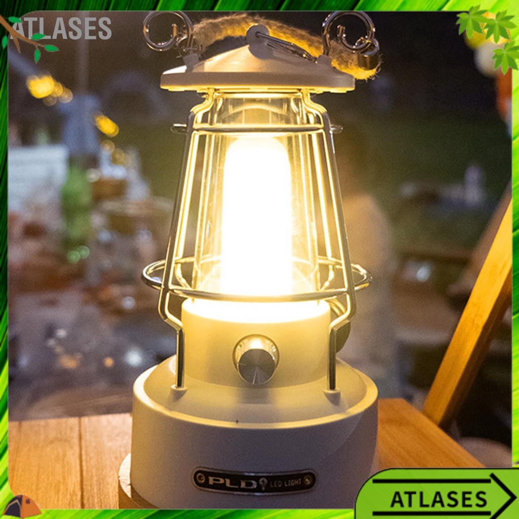 Atlases Vintage LED Đèn Lồng Cắm Trại Hoạt Động Bằng Pin Lều Di Ngoài Trời Cho Dã Ngoại Khẩn Cấp