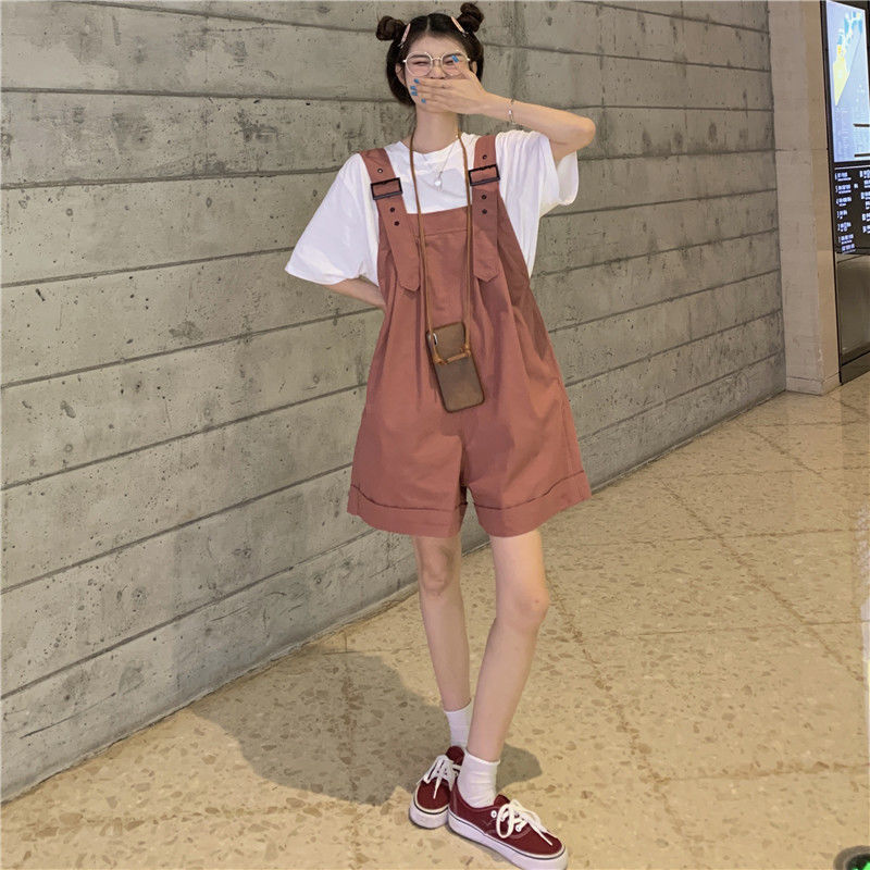 Set Quần Yếm Và Áo Thun Tay Ngắn Thời Trang Phong Cách Hàn Năng Động Cho Nữ 15 Ngày | BigBuy360 - bigbuy360.vn