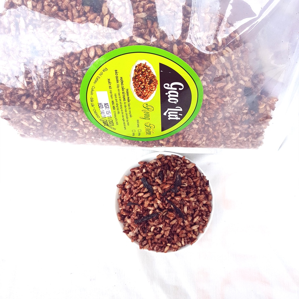 Gạo lứt huyết rồng sấy rong biển giòn ngon ăn liền 500g - Đồ ăn vặt ăn chay giảm cân healthy