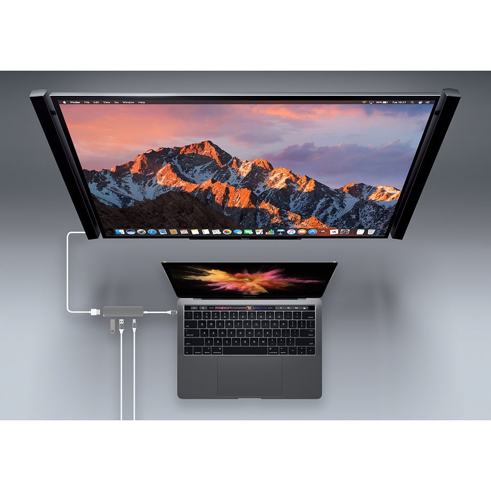 Cổng chuyển HyperDrive 4-in-1 HDMI 4K, USB-C Hub cho Macbook &amp; Devices - GN22B - Phân Phối Chính Hãng