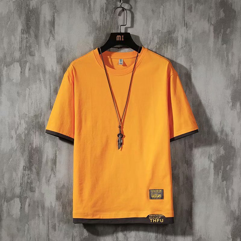 Áo Thun Tay Ngắn Cổ Tròn Màu Trơn Phong Cách Nhật Bản Thời Trang Cho Nam Nữ Size M-3XL