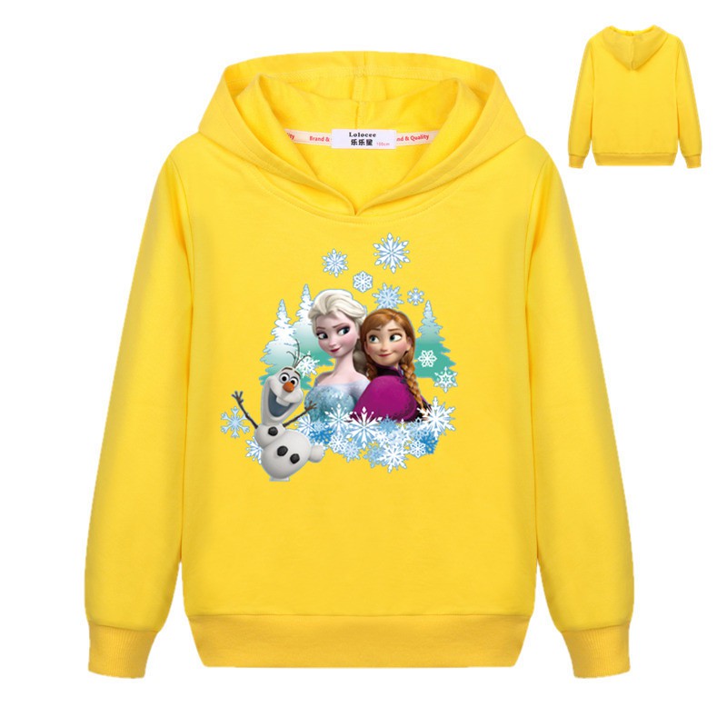 Áo Hoodie Dài Tay In Hình Nữ Hoàng Băng Giá Cho Bé Gái