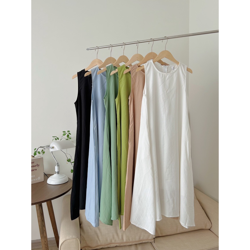 Đầm Váy Sát Nách Dáng Suông Túi Chéo