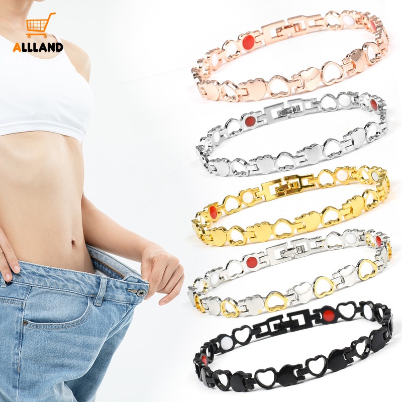 Vòng Tay Thép Titan Phối Nam Châm Hình Trái Tim Thời Trang