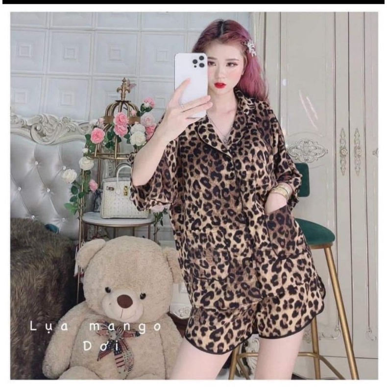 Đồ bộ pijama lụa mango, bộ đồ ngủ đùi  cánh dơi nhiều họa tiết | BigBuy360 - bigbuy360.vn