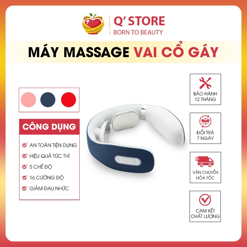 Máy Massage Cổ Vai Gáy, Massage cơ thể Rung Tần Số Cao, Đánh Tan Mệt Mỏi Giảm Đau Bảo Hành [12 TH] QStore