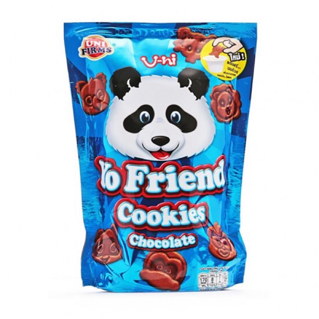 Bánh Gấu Thái Lan Yo Friend Vị Sôcôla Chấm Kem Sữa Chocolate Cookies (Gói 25g-xanh)