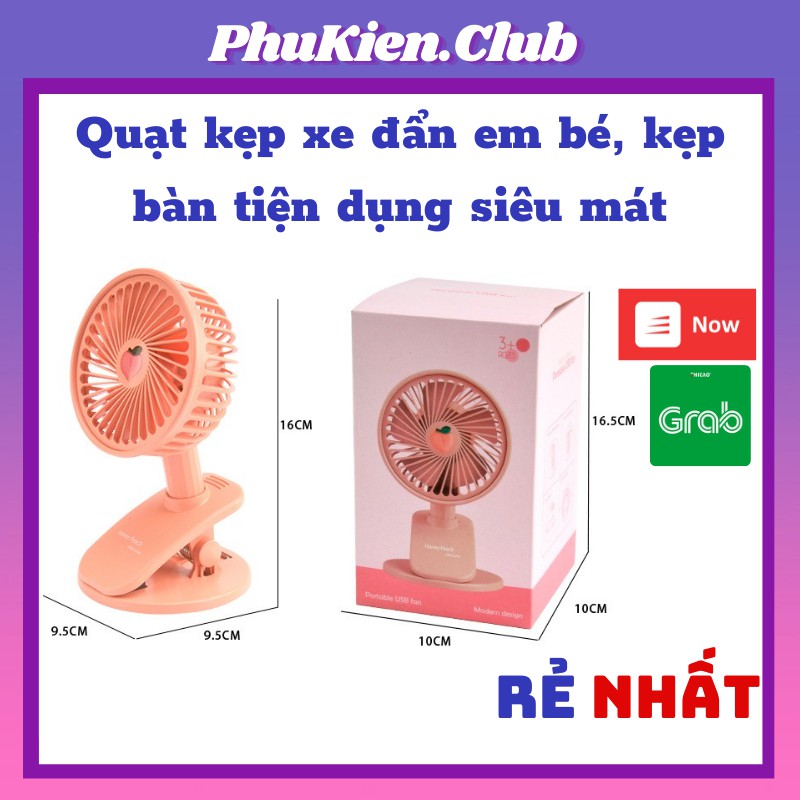 [Mã ELHA22 giảm 5% đơn 300K] Quạt kẹp xe đẩn em bé, kẹp bàn tiện dụng siêu mát