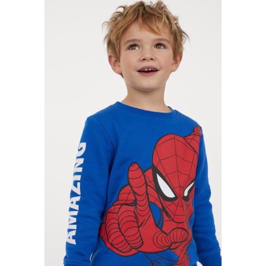 Bộ nỉ Spiderman xanh dương HM 10-30kg (có ảnh thật)