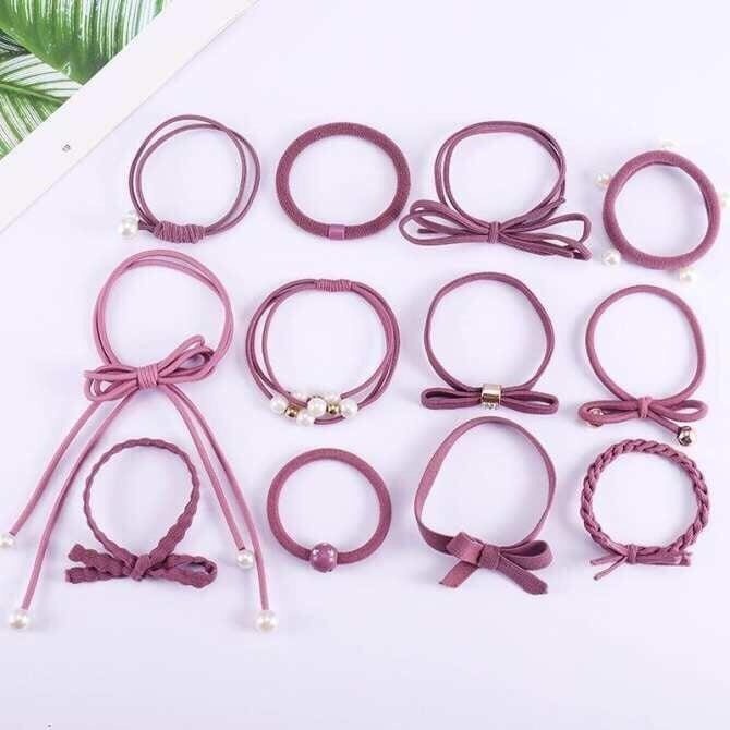 Hộp phụ kiện cột tóc 12 chi tiết siêu xinh
