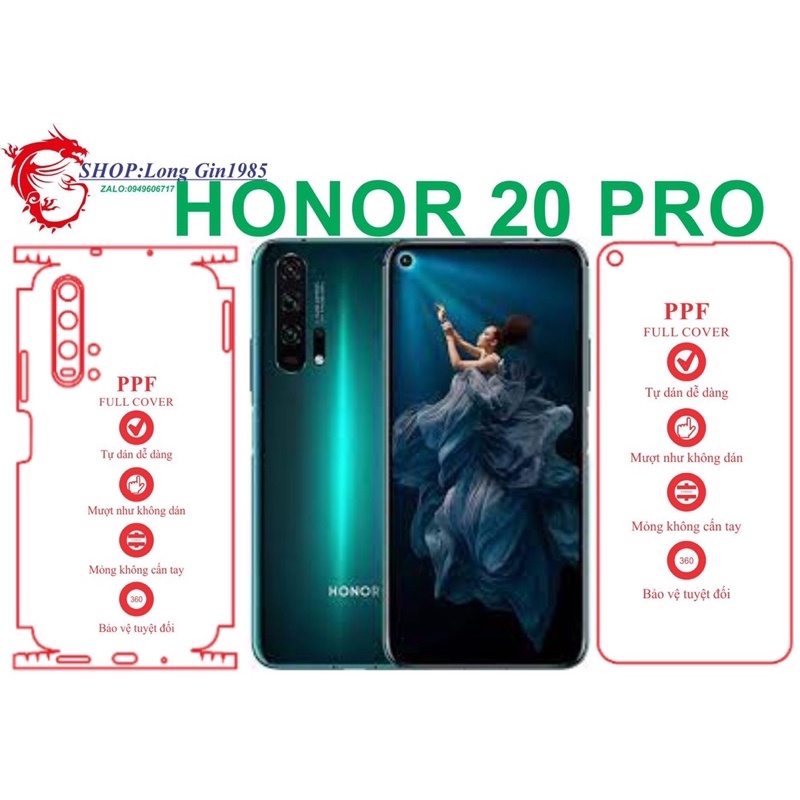 Honor 20 Pro miếng dán trong Ppf mặt sau và mặt trước chống va đập chống trầy xước
